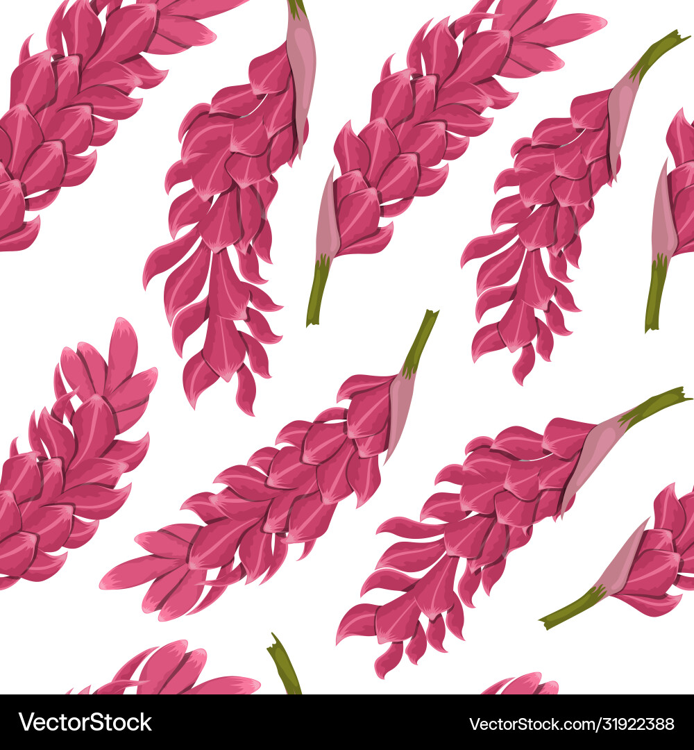 Tropical flowers seamless pattern Royalty Free Vector Image