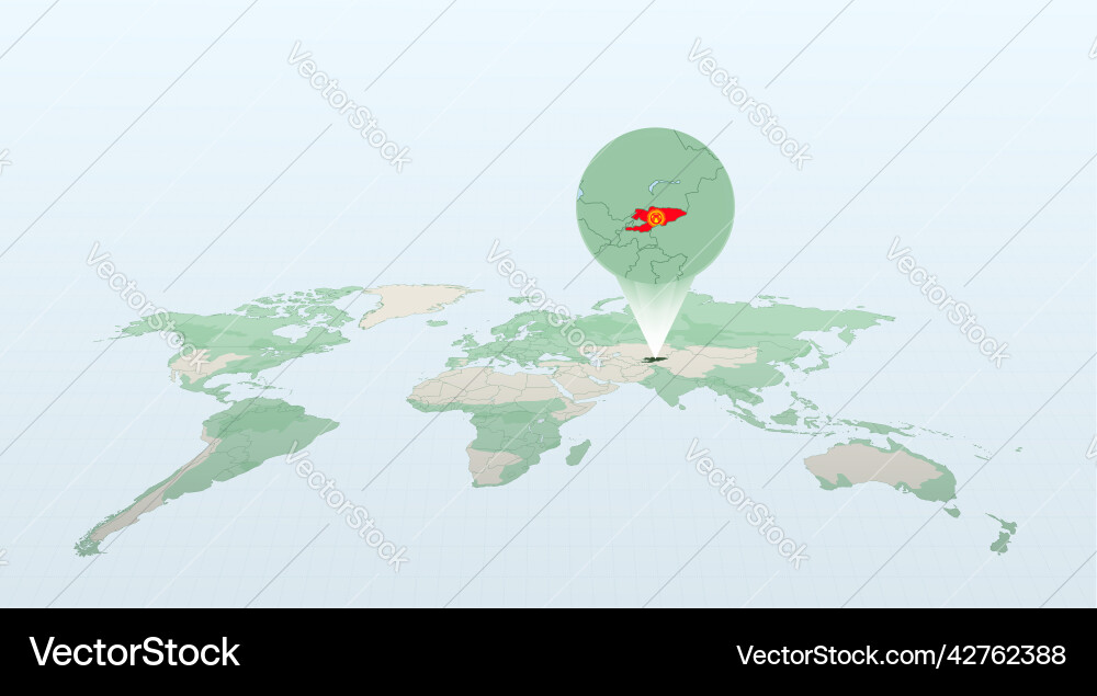 World map in perspective showing the location Vector Image