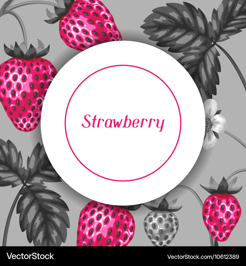 Abstract frame with strawberries in a pop art Vector Image