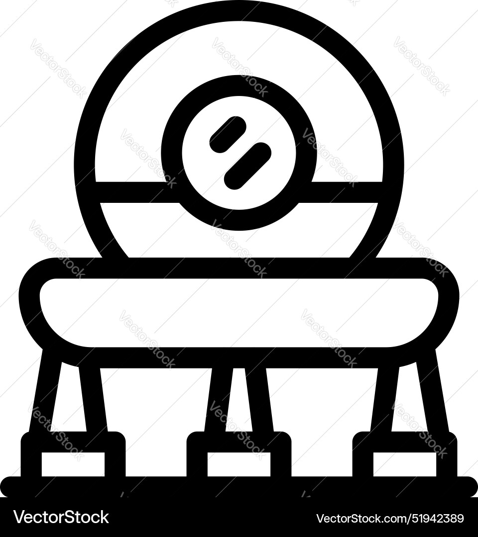 Alien spaceship landing with open hatch and legs Vector Image