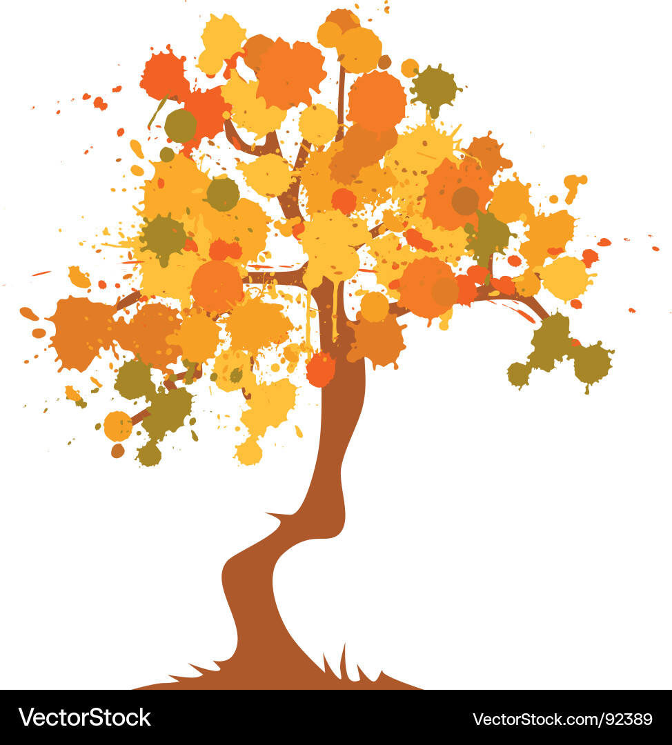 Autumn Tree Abstract Vector Image