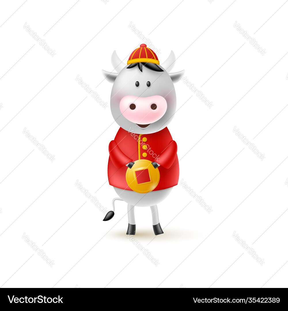 Chinese new year cute bull Chinese new year cute bull vector image