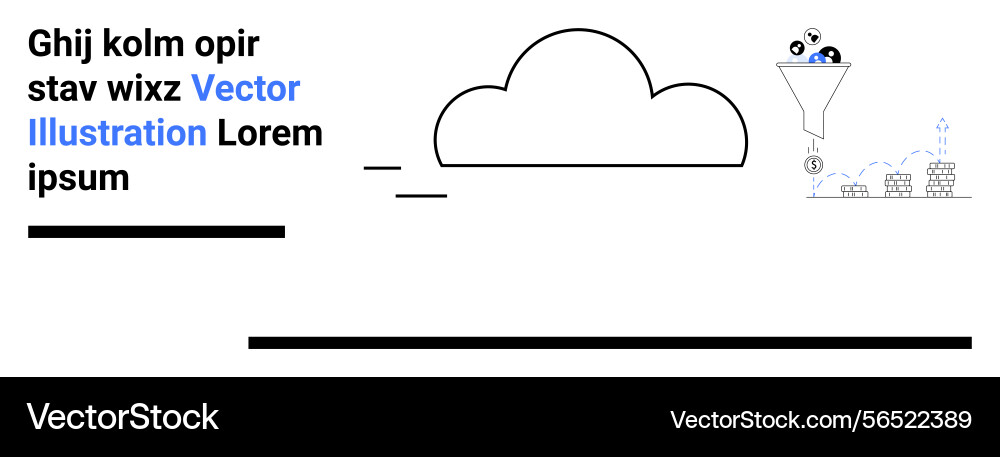 Cloud computing concept with data funnel Cloud computing concept with data funnel vector image