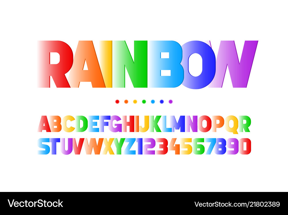 Colorful font design alphabet letters and numbers Colorful font design alphabet letters and numbers vector image