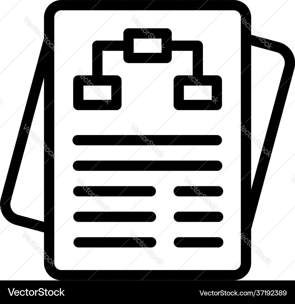 Data report icon outline style Vector Image