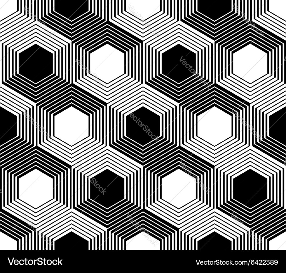 Design seamless monochrome hexagon pattern Vector Image