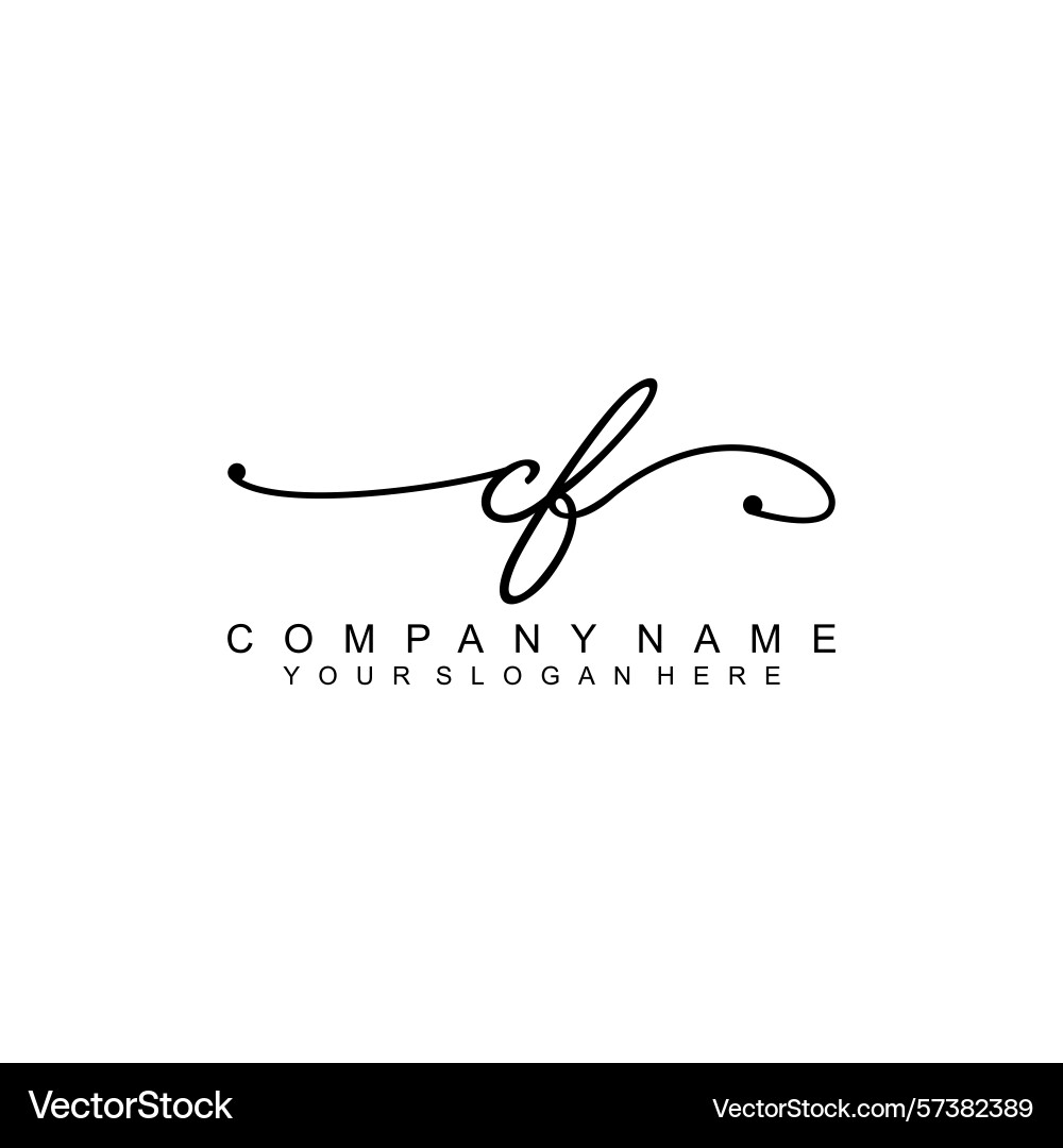 Elegant cf initial handwriting logo collection Vector Image