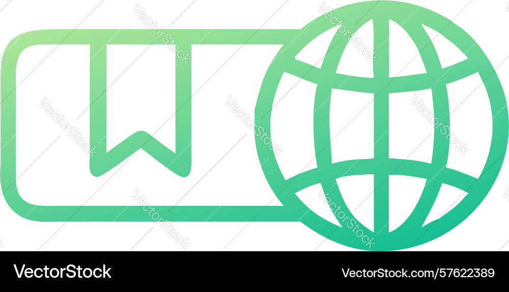 Global bookmark icon symbolizing saving web pages vector image