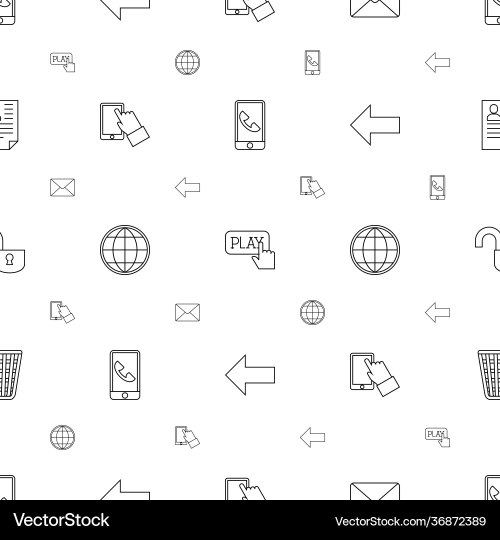 Internet icons pattern seamless white background Vector Image