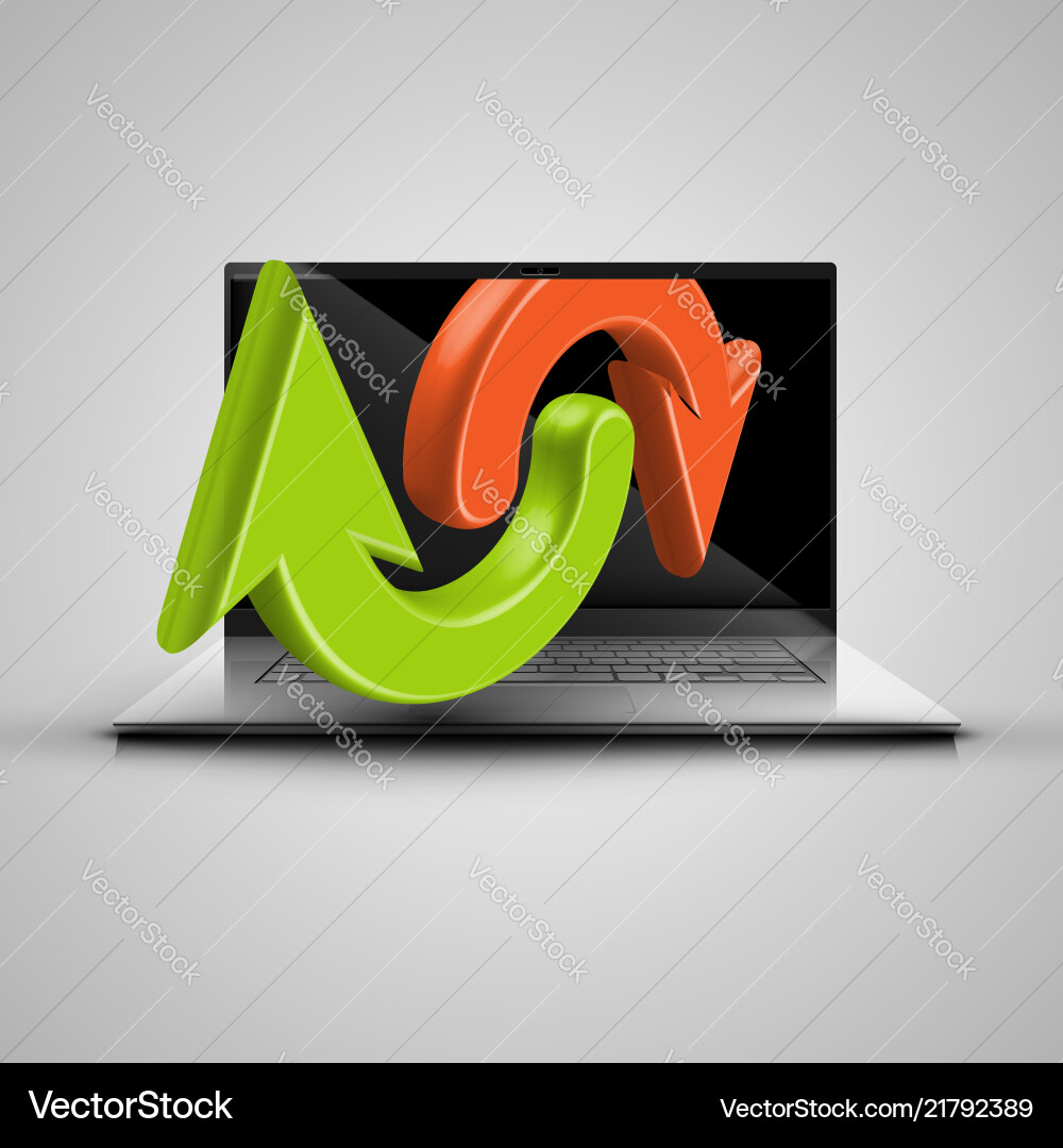 Notebook and arrows Notebook and arrows vector image