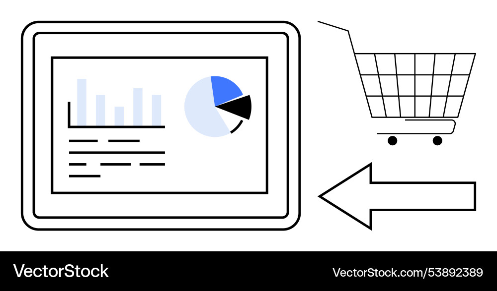 Online shopping data analysis with cart and graphs Online shopping data analysis with cart and graphs Vector Image