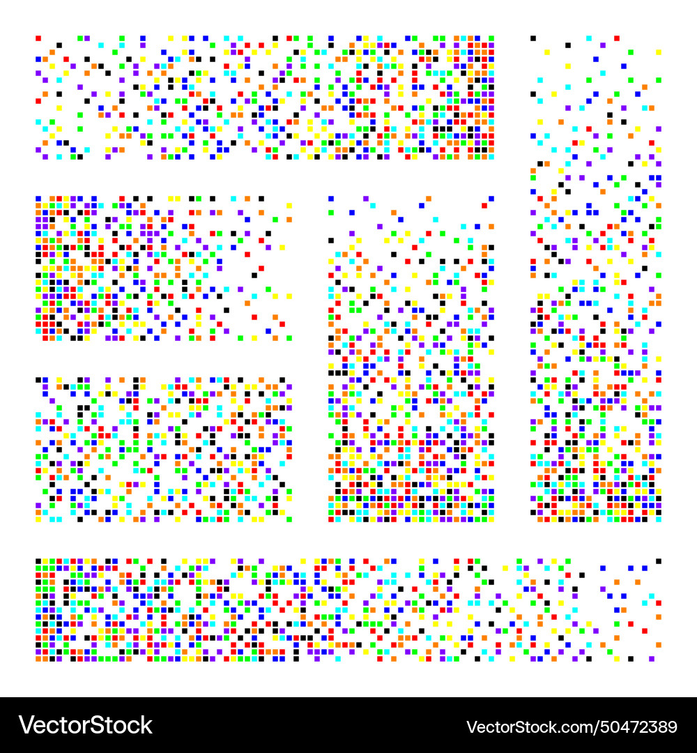 Pixel disintegration decay effect various Vector Image