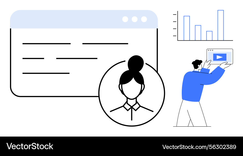 Profile management and data analytics Profile management and data analytics vector image