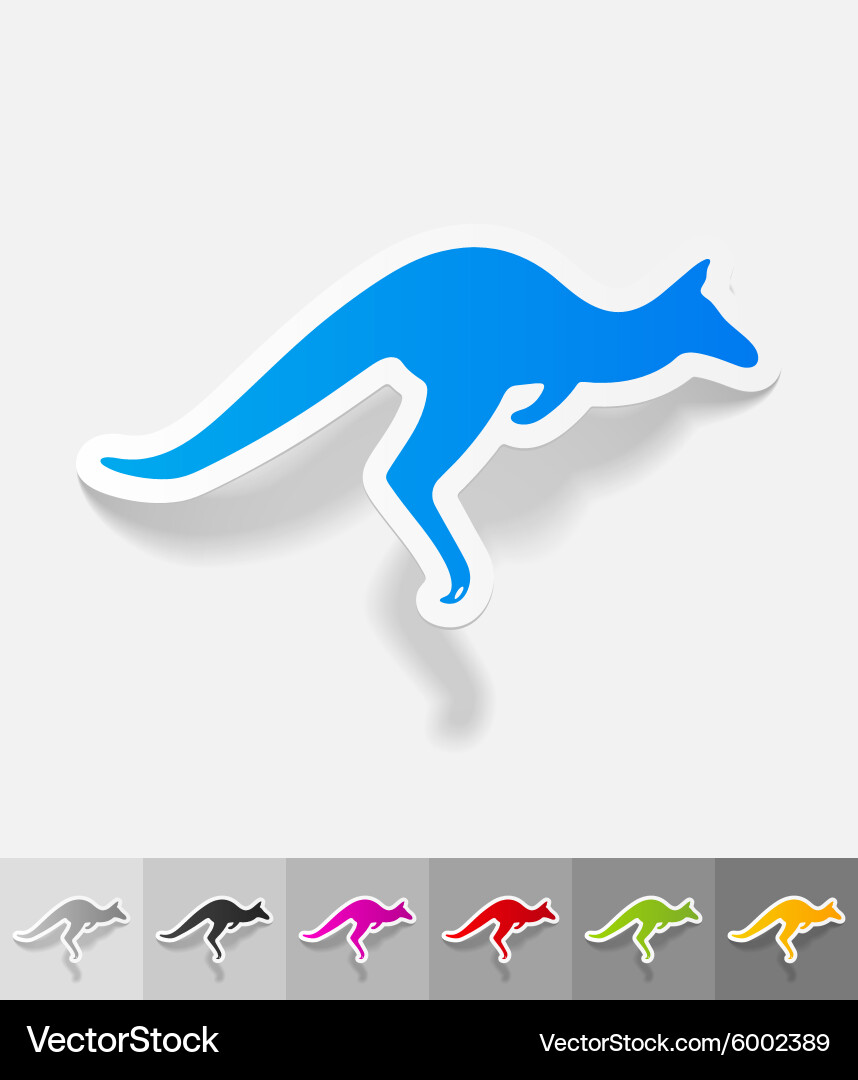 Realistic design element kangaroo vector image