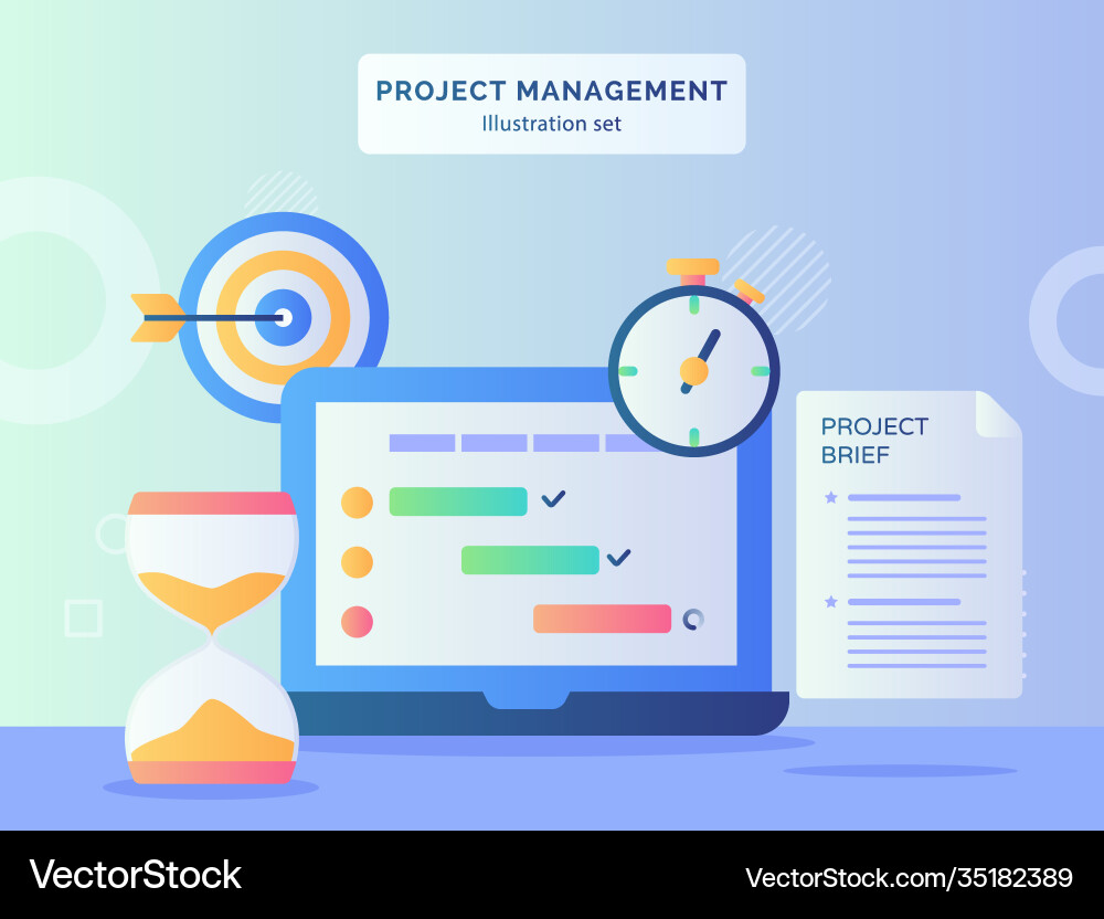 Roject management set program checklist Roject management set program checklist vector image