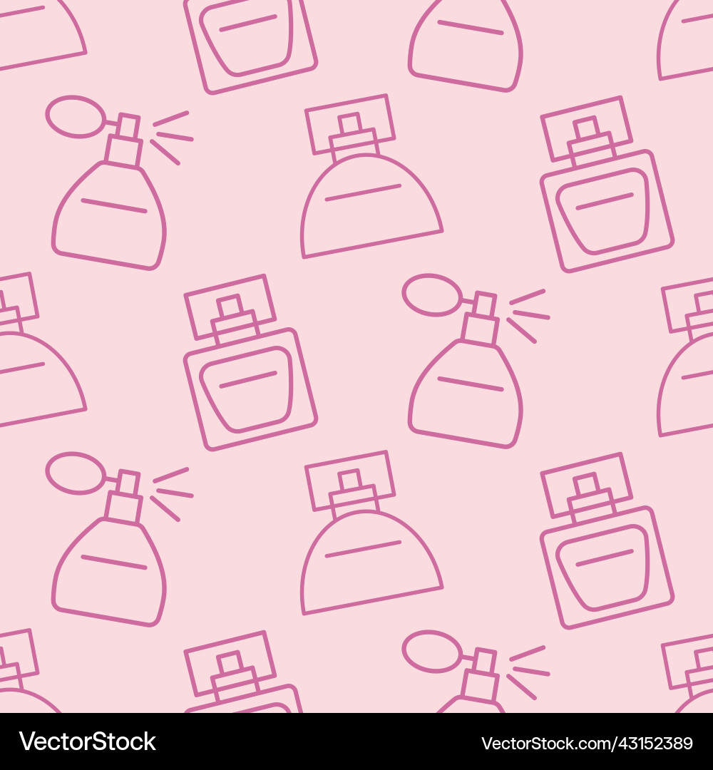 Seamless pattern with perfume bottles Seamless pattern with perfume bottles Vector Image