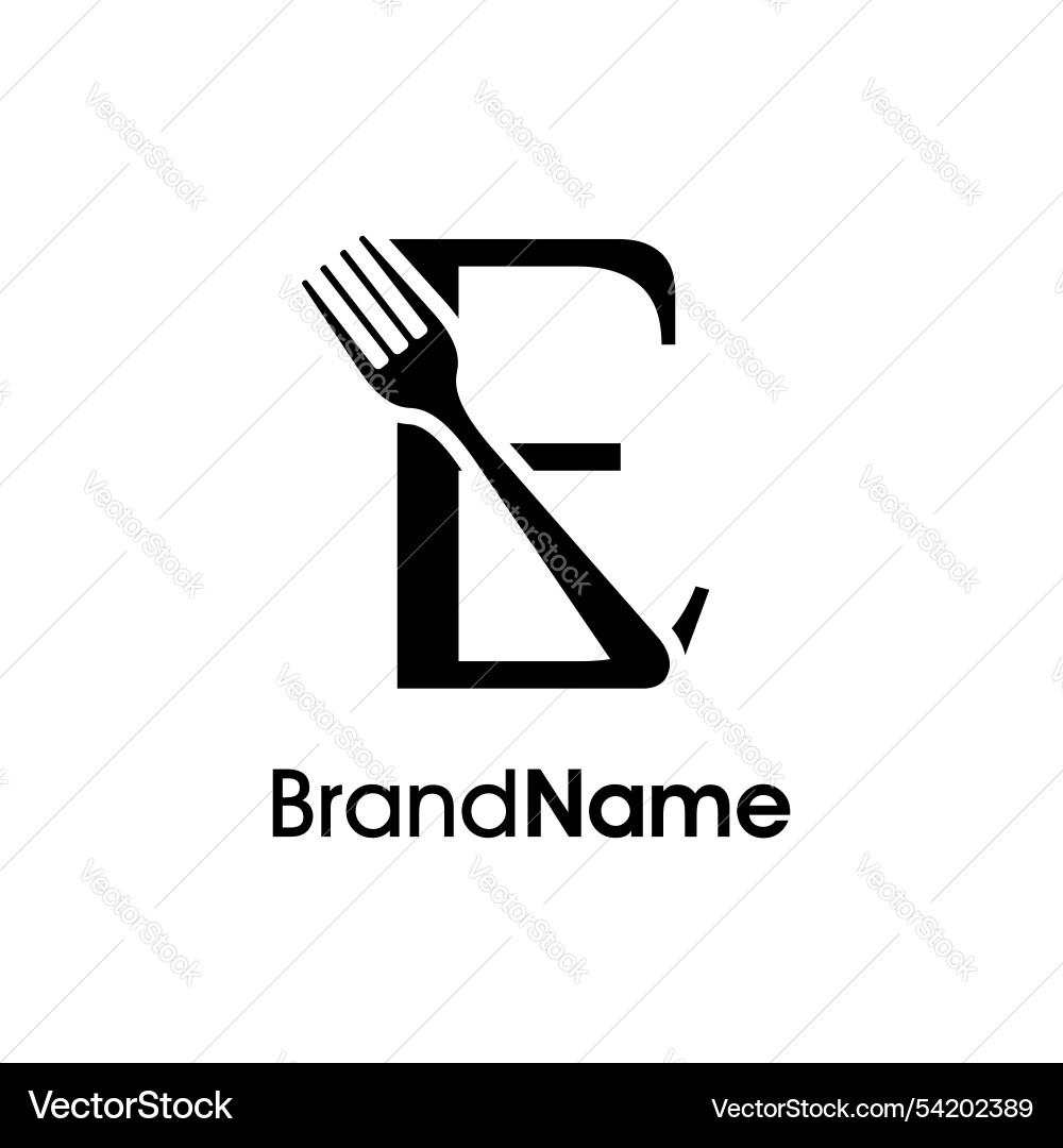 Simple and unique initial e fork logo Simple and unique initial e fork logo Vector Image