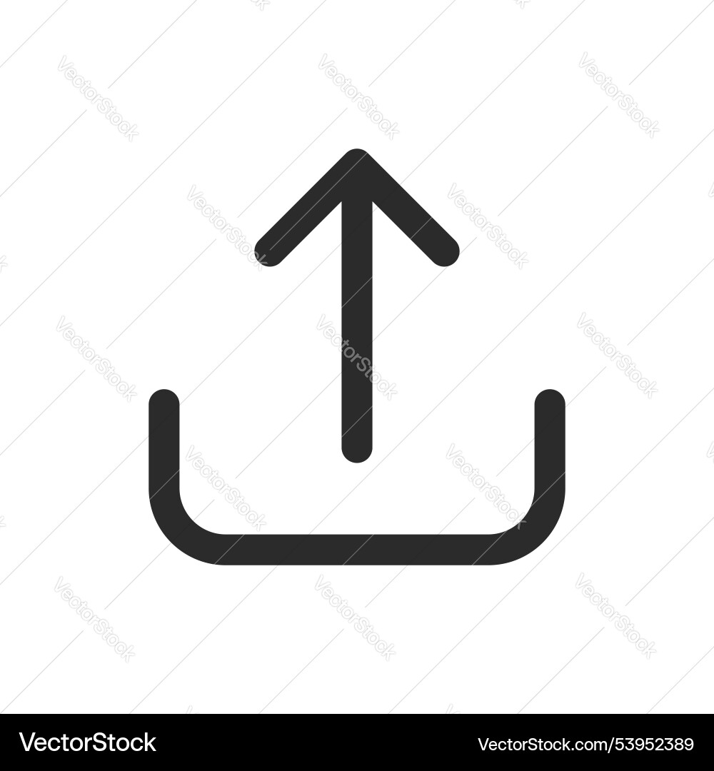Upload button flat linear icon isolated Upload button flat linear icon isolated Vector Image