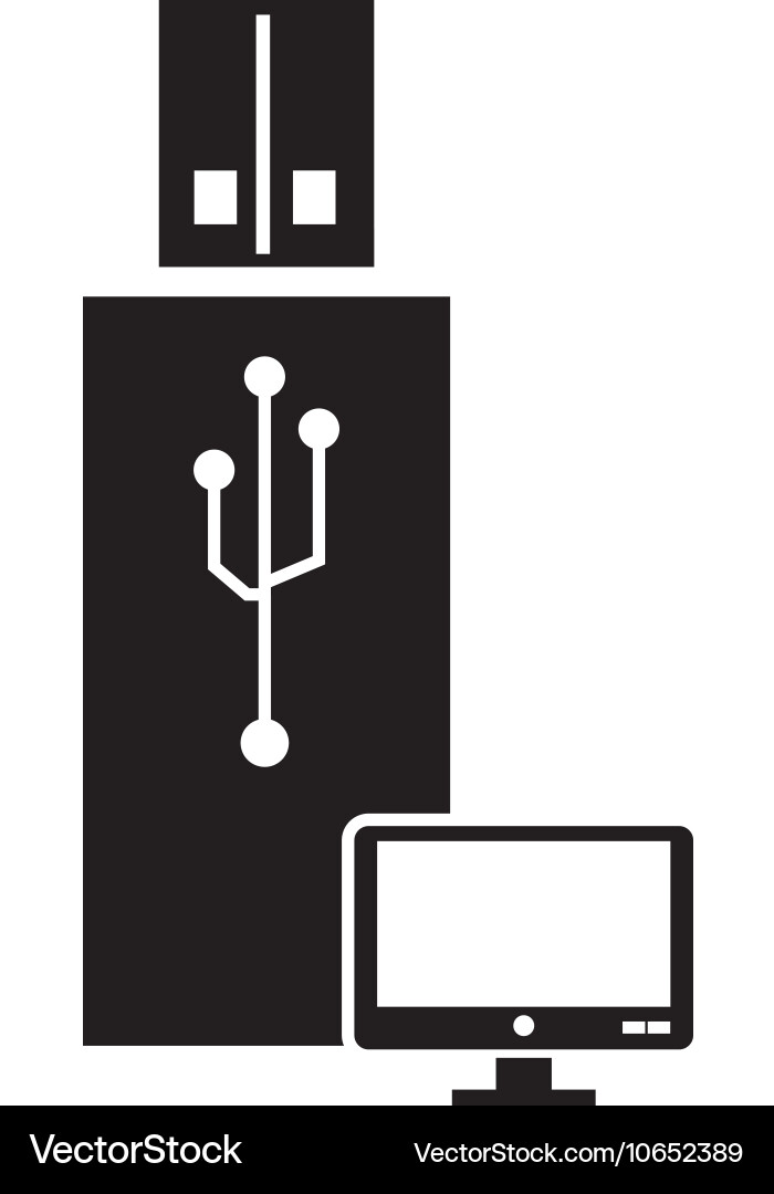 Usb drive and computer icon Vector Image