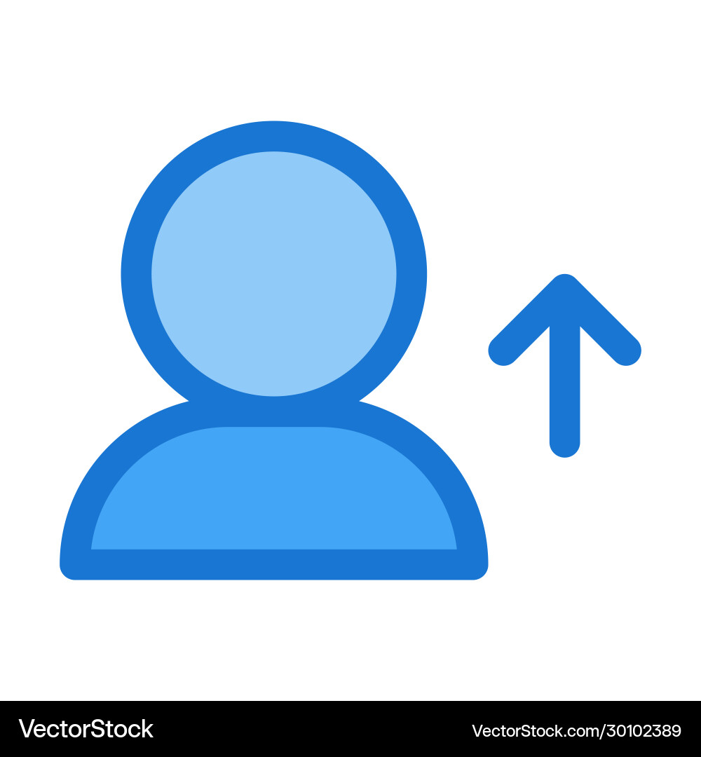 User with up arrow icon in flat style Vector Image