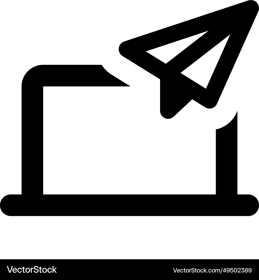 Using laptop to send an email or message vector image