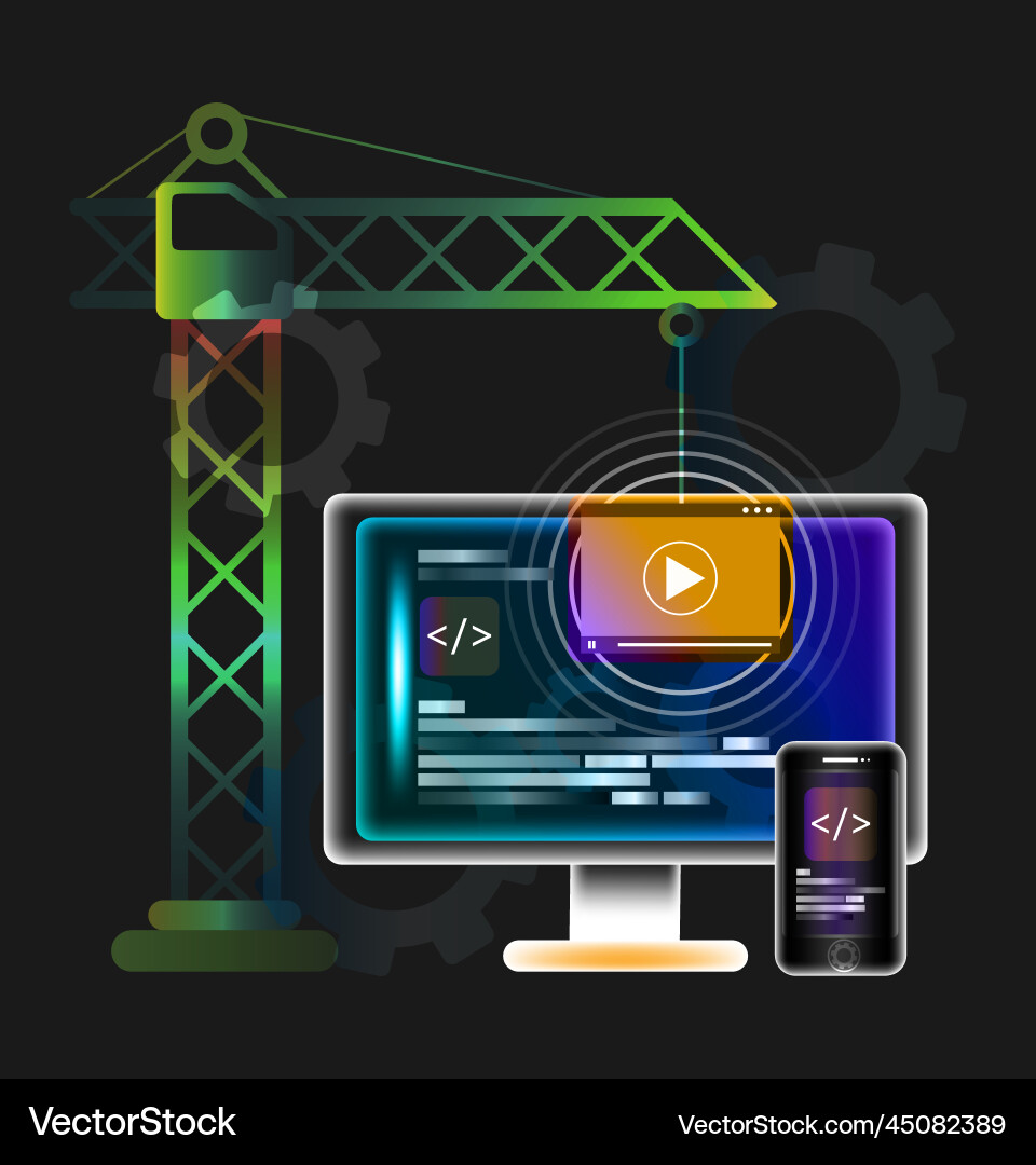 Web develop coding and programming banner Web develop coding and programming banner vector image