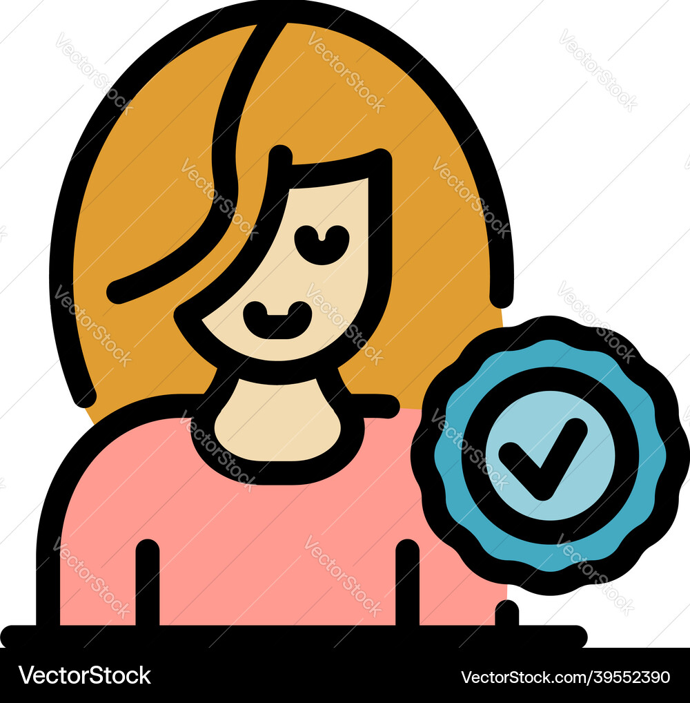 Approved tourism manager icon color outline Approved tourism manager icon color outline vector image