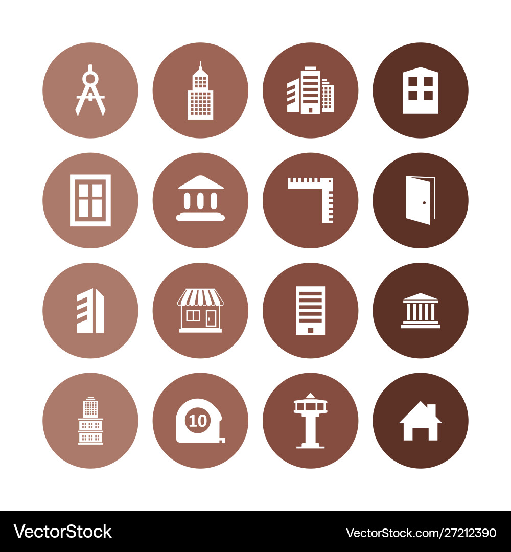 Architecture icons universal set for web and ui vector image