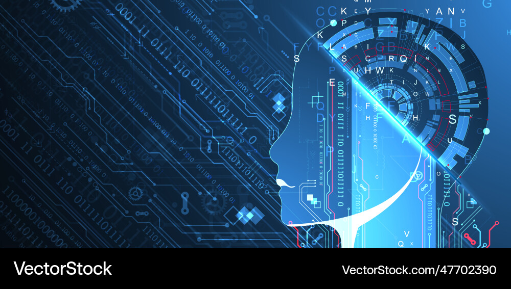 Artificial intelligence technical background Artificial intelligence technical background vector image