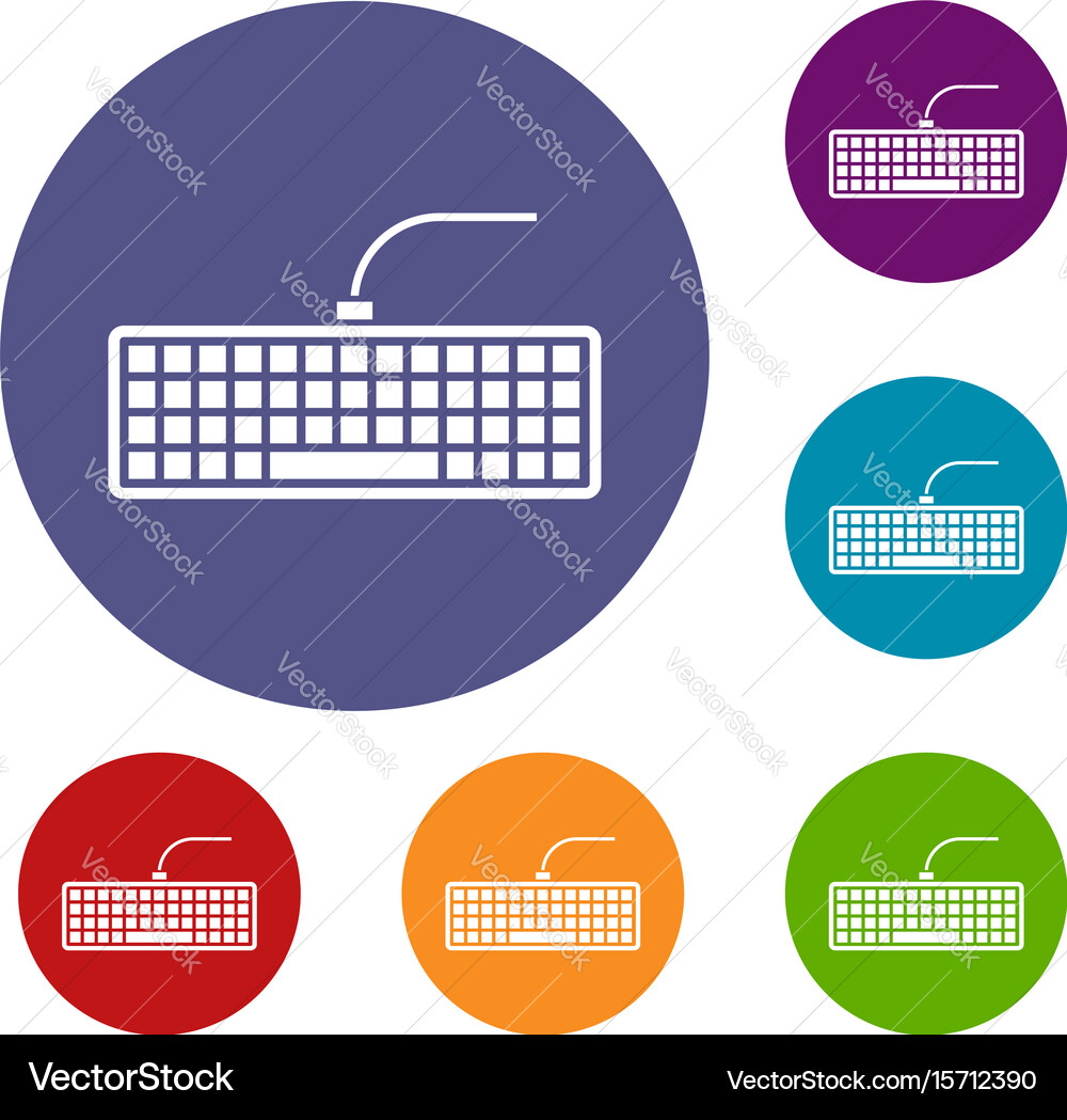 Black computer keyboard icons set vector image