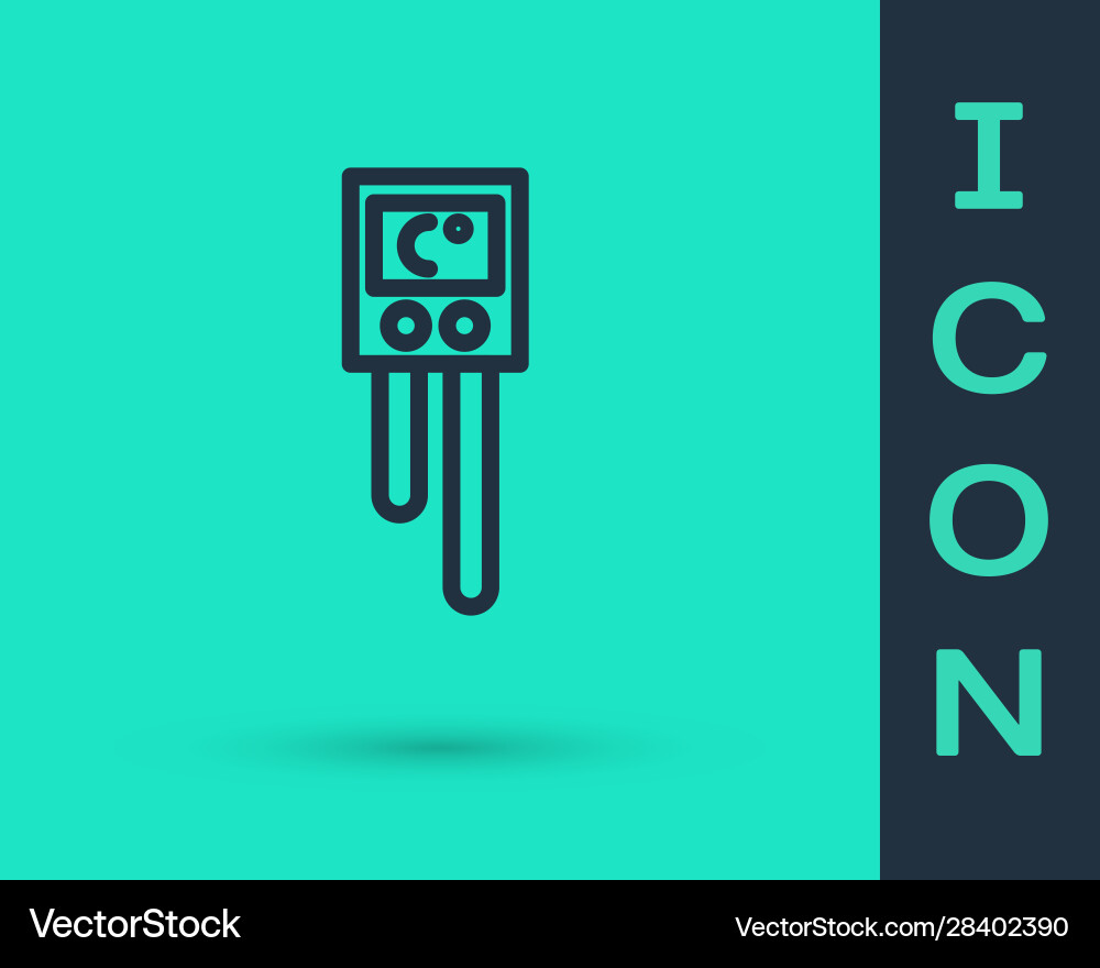 Black line temperature and humidity sensor icon Vector Image