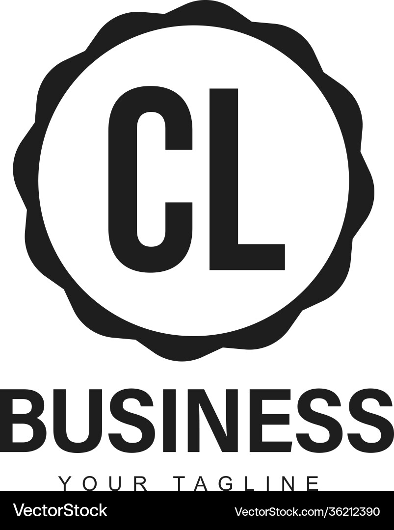 Cl initial a logo design with abstract style vector image