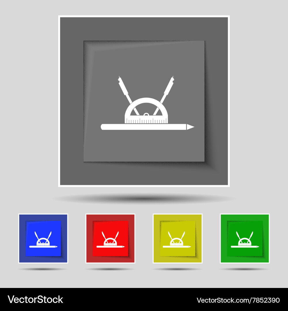 Compass and protractor characters geometry vector image