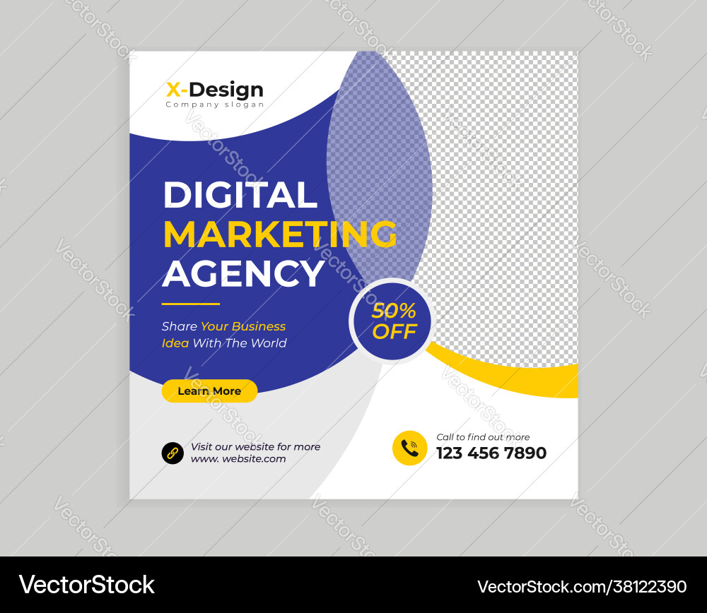 Digital Marketing Social Media Post Vector Image