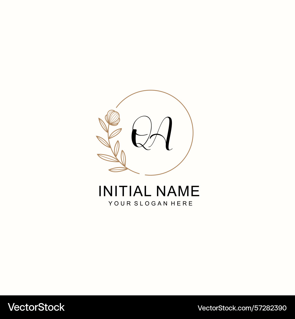 Elegant floral initial logo designs qa monogram Elegant floral initial logo designs qa monogram Vector Image