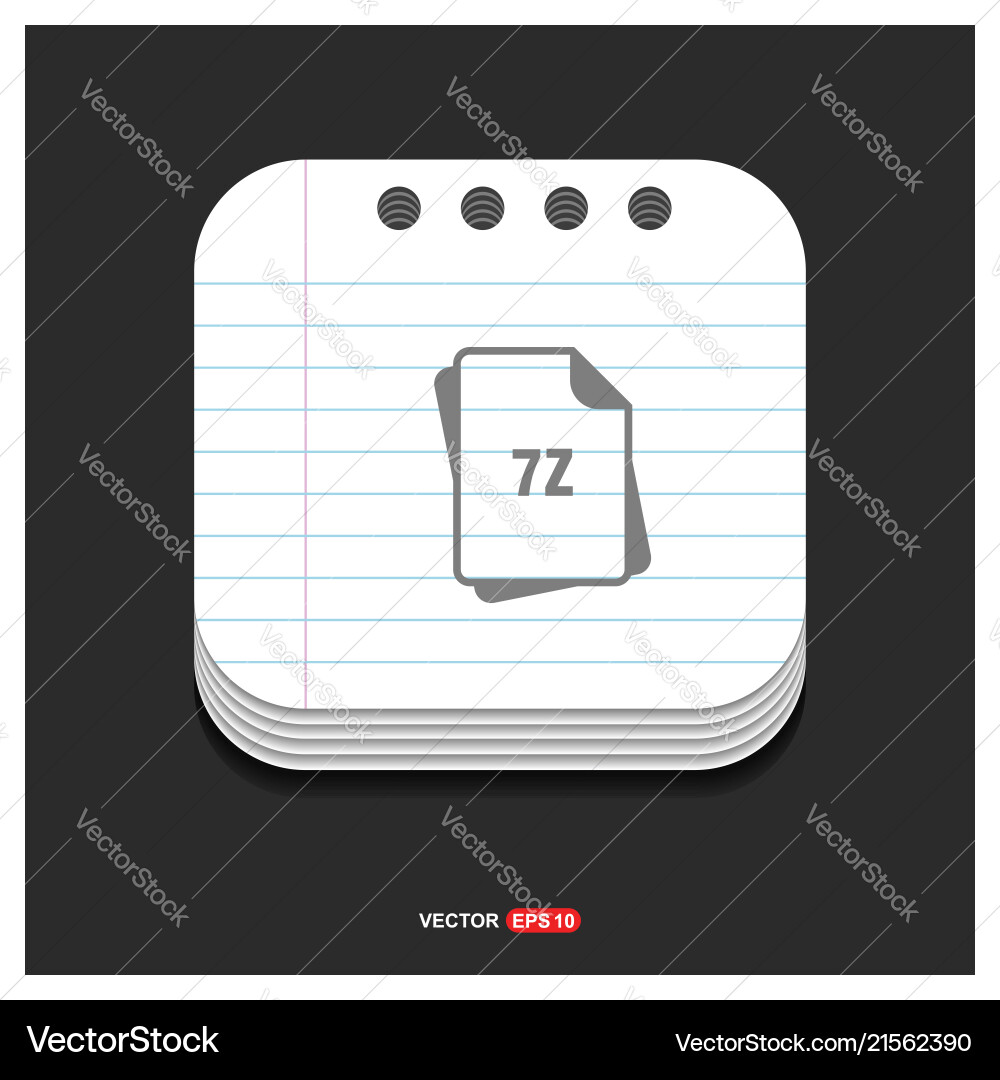 File type icons gray icon on notepad style vector image