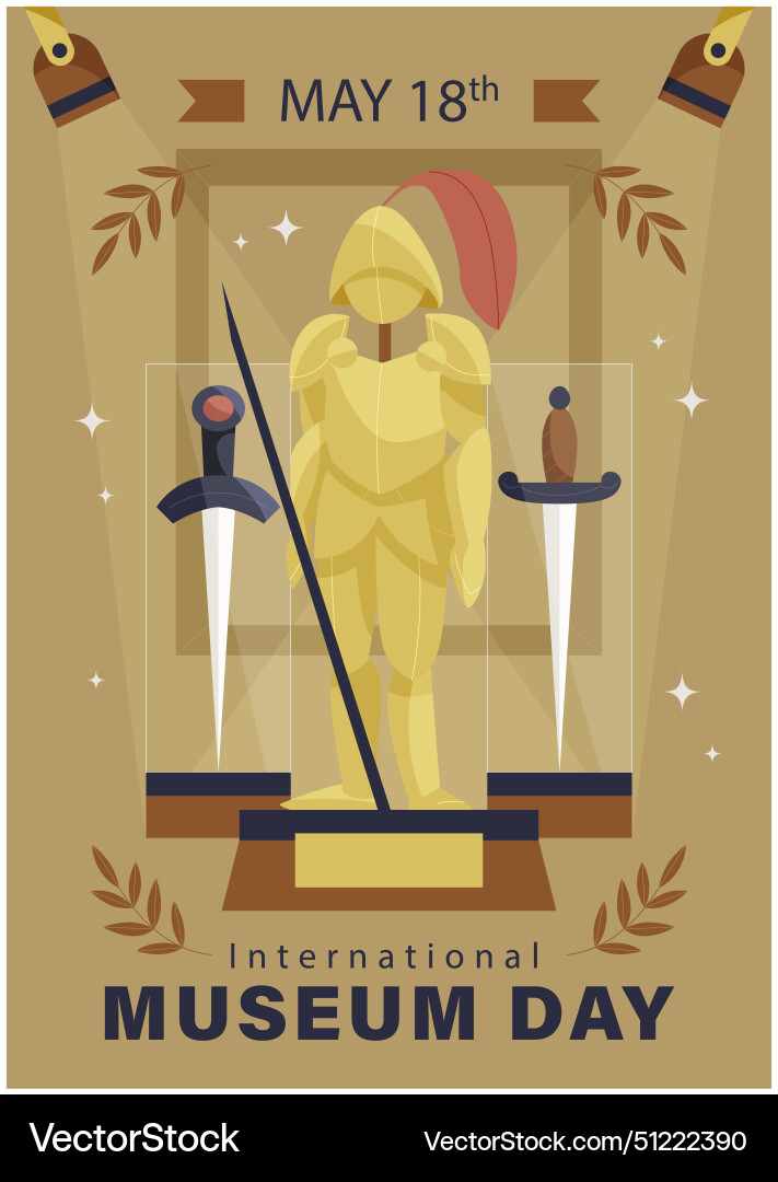 International museum day hand drawn flat vector image