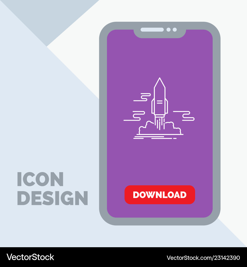 Launch publish app shuttle space line icon Launch publish app shuttle space line icon vector image