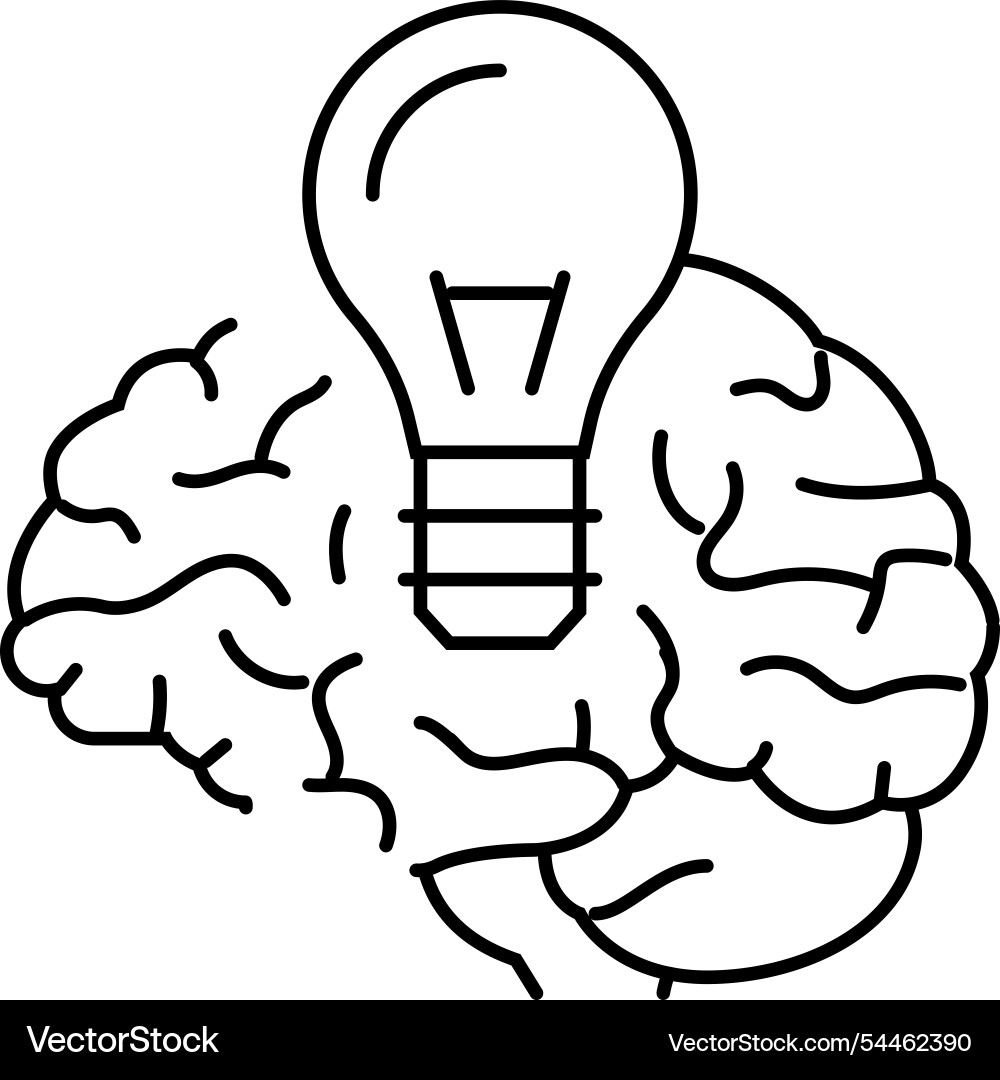 Lightbulb brainstorm line icon Lightbulb brainstorm line icon vector image