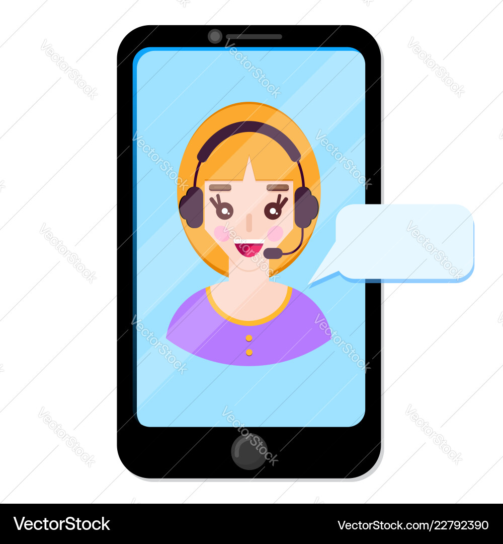 Online operator chart with client Online operator chart with client vector image