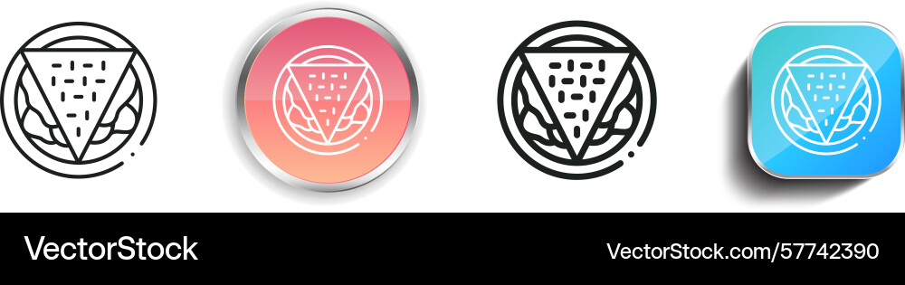 Quesadilla icon thin linear regular and button Quesadilla icon thin linear regular and button vector image