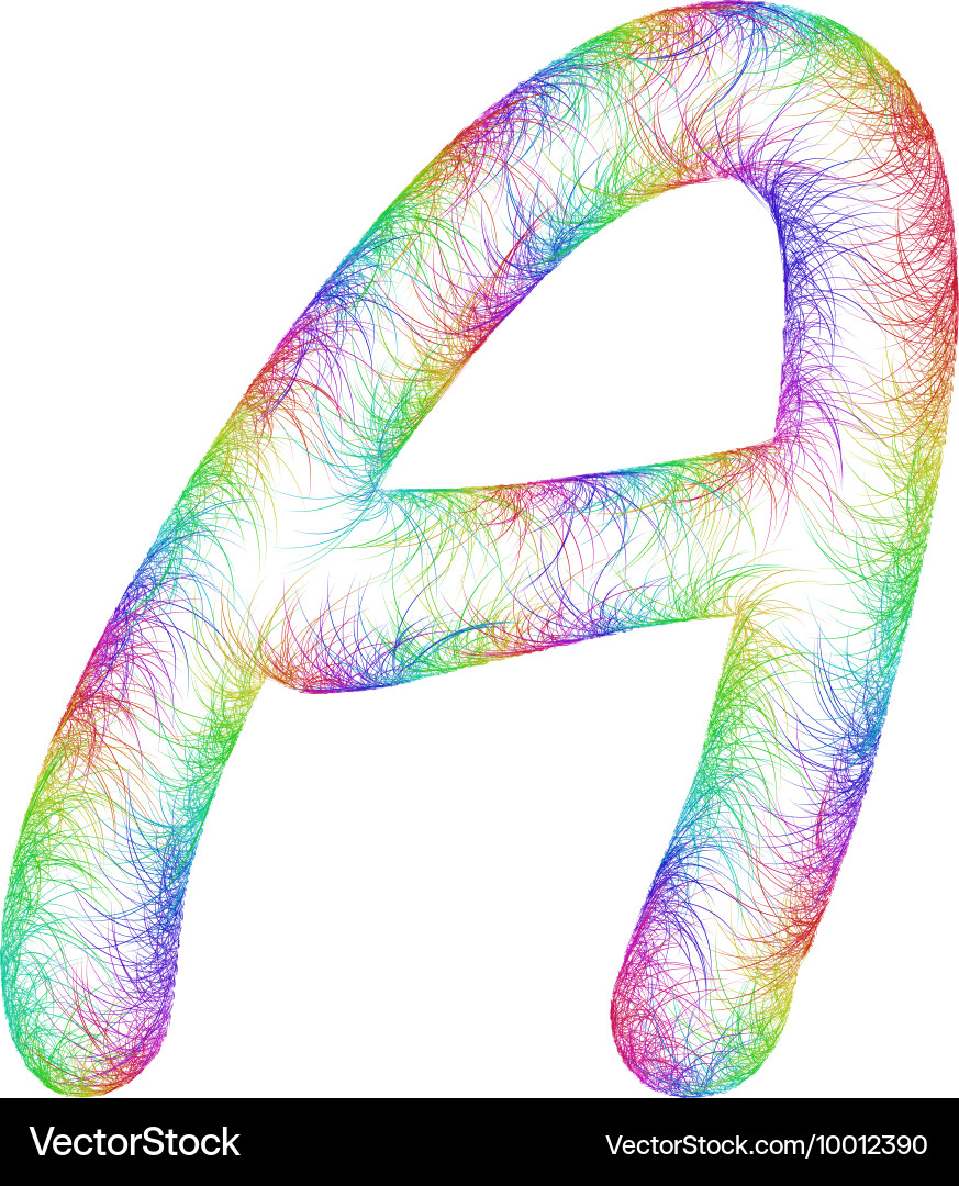 Rainbow sketch font design Vector Image