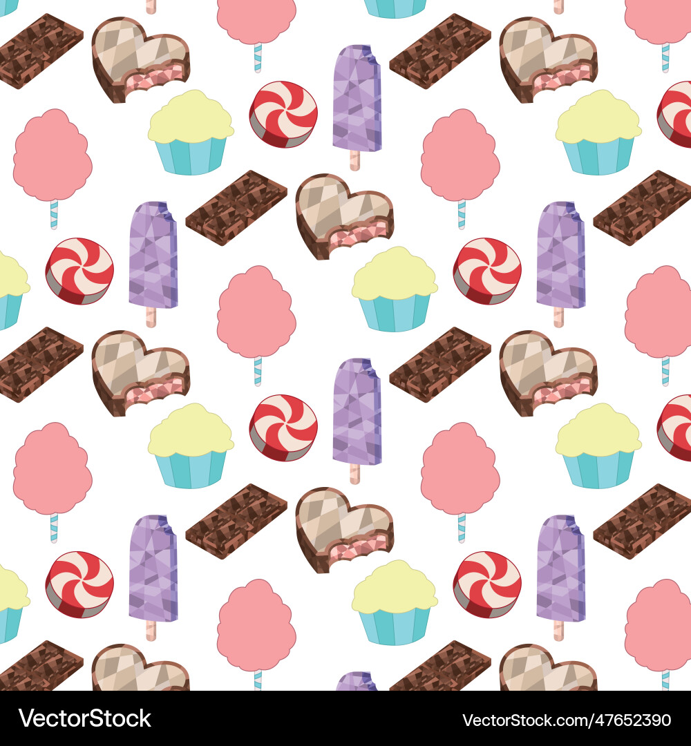 Seamless pattern background with candy icons Vector Image