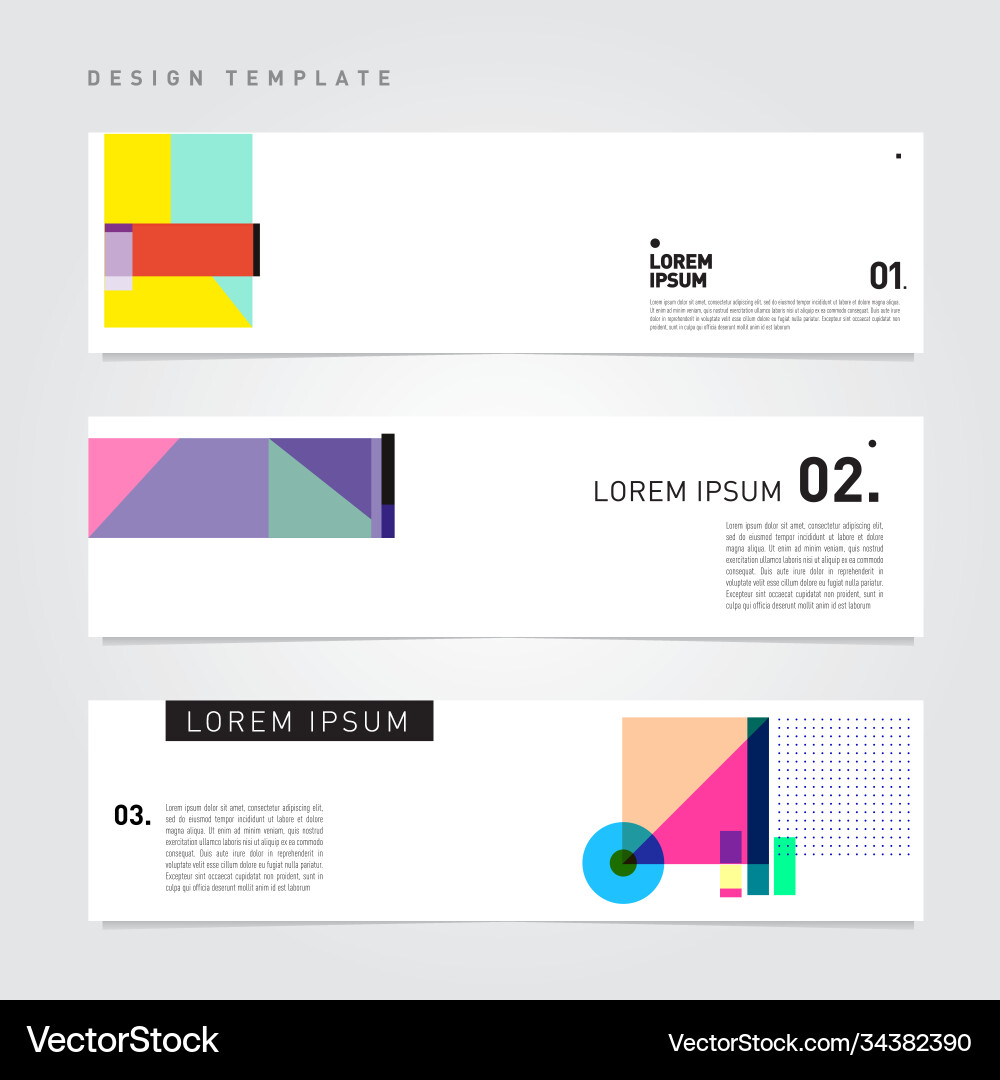 Set abstract banner web design template retro vector image