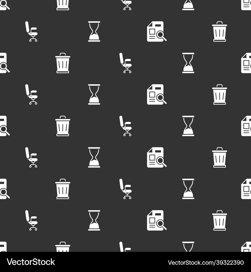 Set document with graph chart trash can office Set document with graph chart trash can office vector image