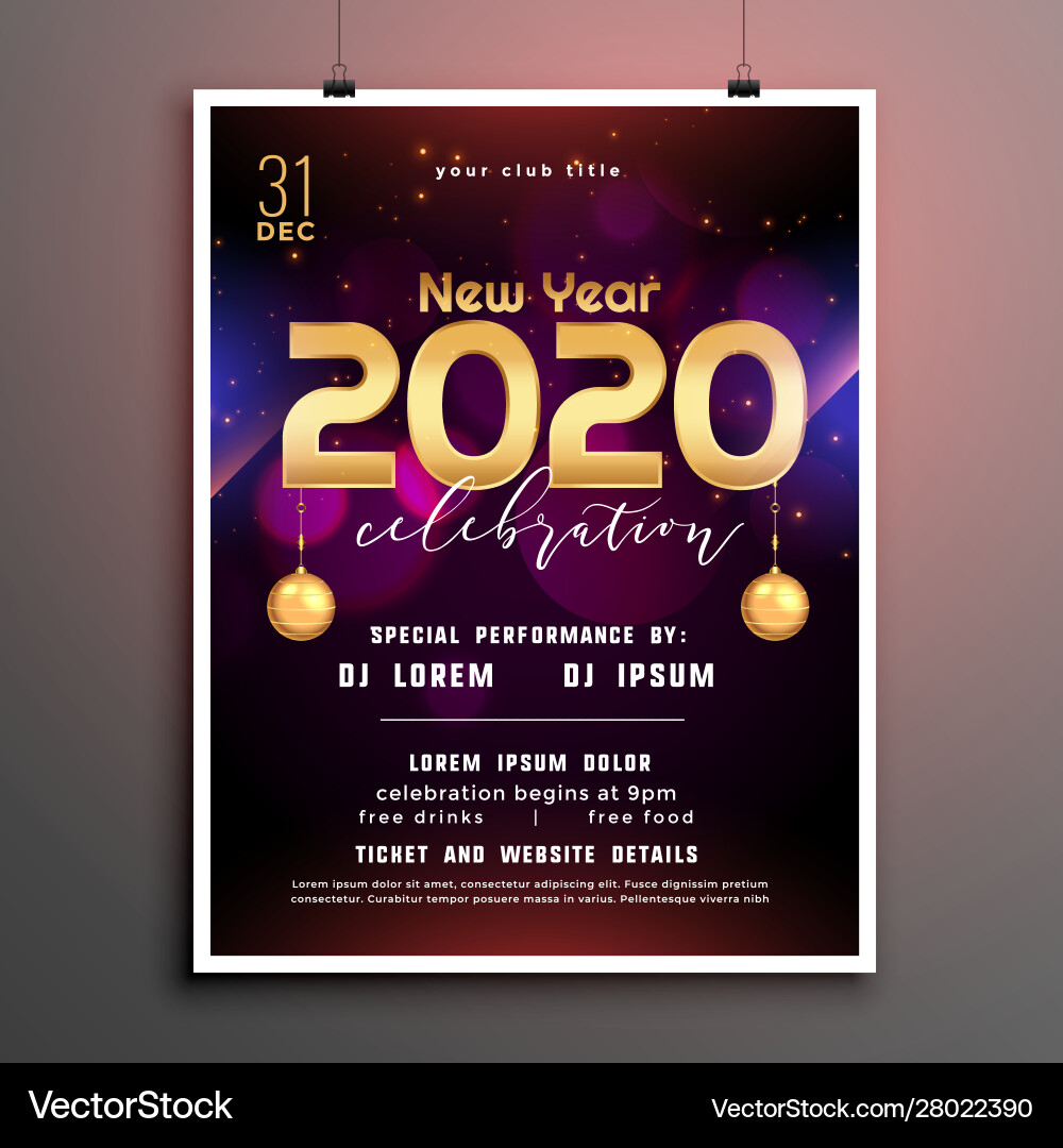 Stilvolle neue Jahr Party Flyer Einladung Abdeckung Stilvolle neue Jahr Party Flyer Einladung Abdeckung vektorbild