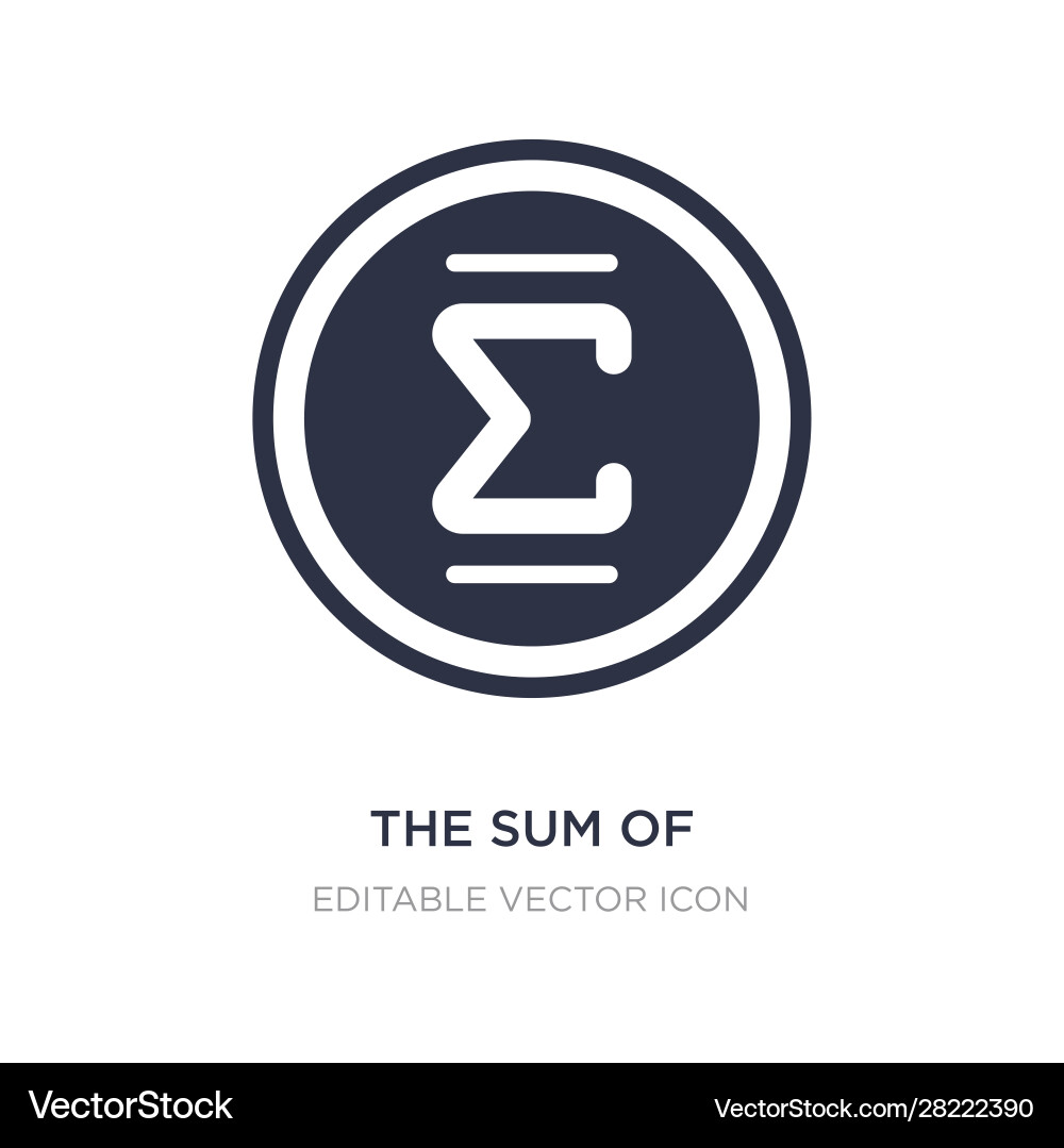 Sum icon on white background simple element Sum icon on white background simple element vector image