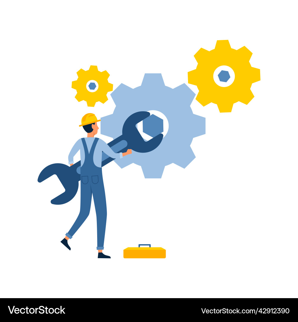 Technical support team dispatcher and engineers vector image