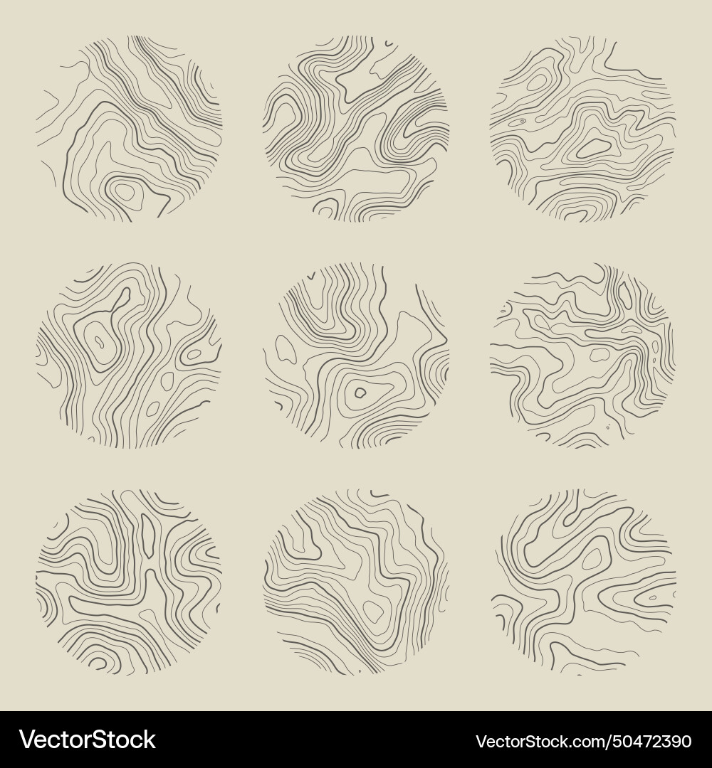 Topographic map with contour lines geographic Topographic map with contour lines geographic vector image