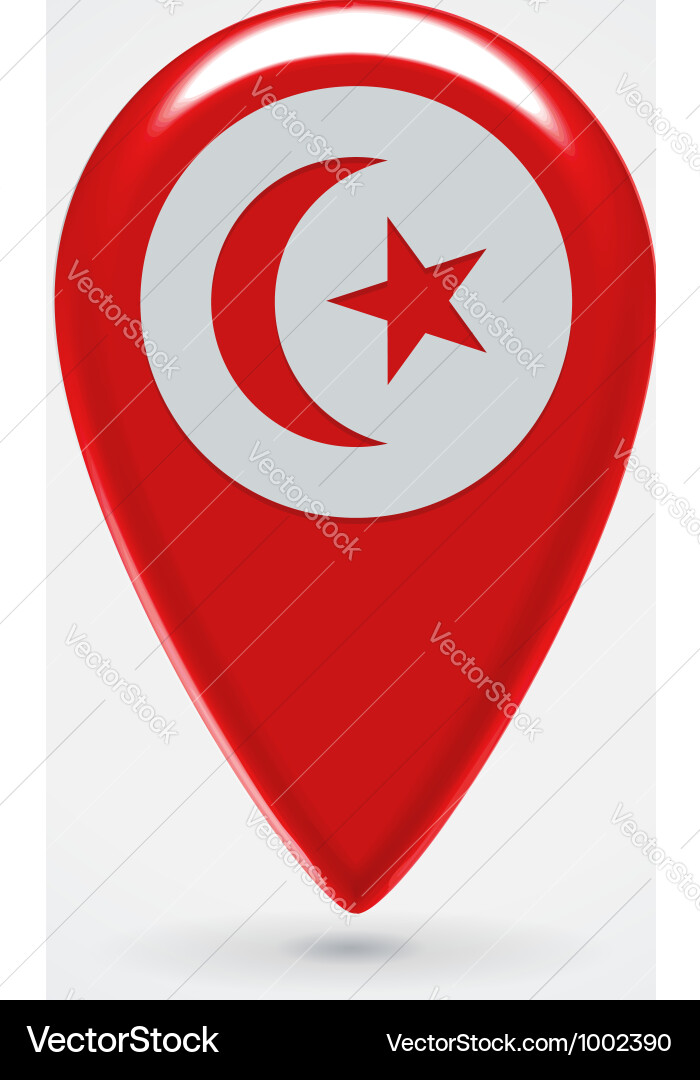 Tunisian icon point for map Vector Image